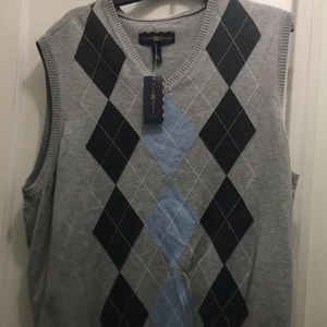Light Grey Argyle sleeveless sweater